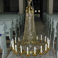 restaurierter Kirchenleuchter vor der Montage